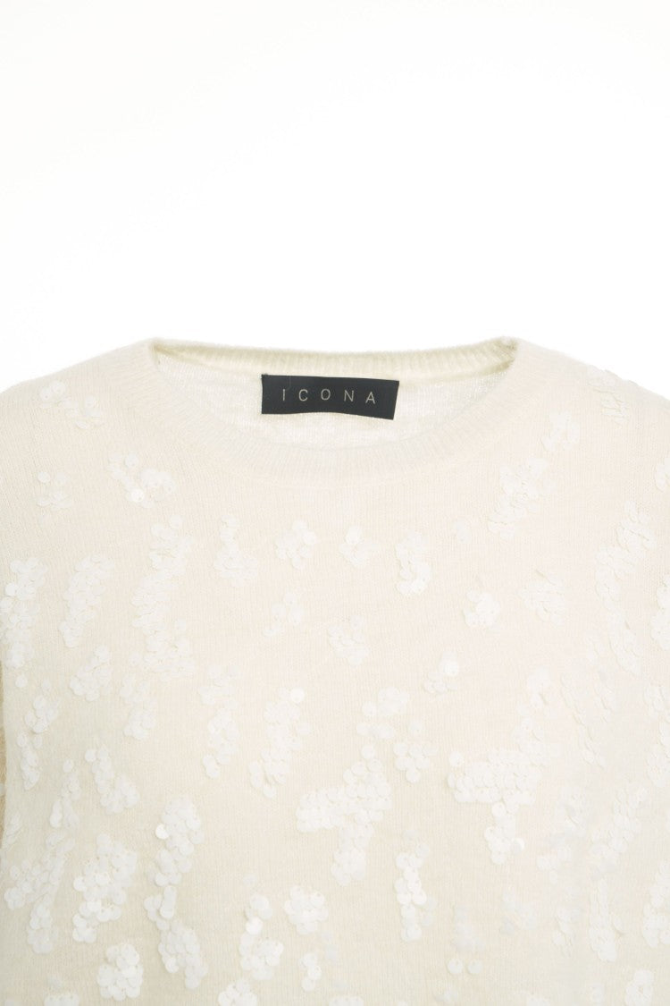 Kaos Oversized Knit Sweater With Sequin Embellishments