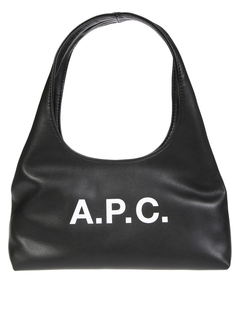 A.P.C. Rounded Silhouette Shoulder Bag With Bold Logo