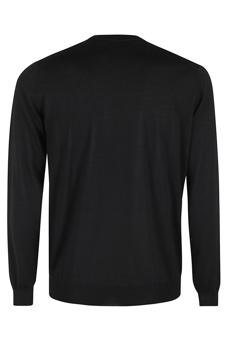 Filippo De Laurentiis Black Merino Crewneck Sweater