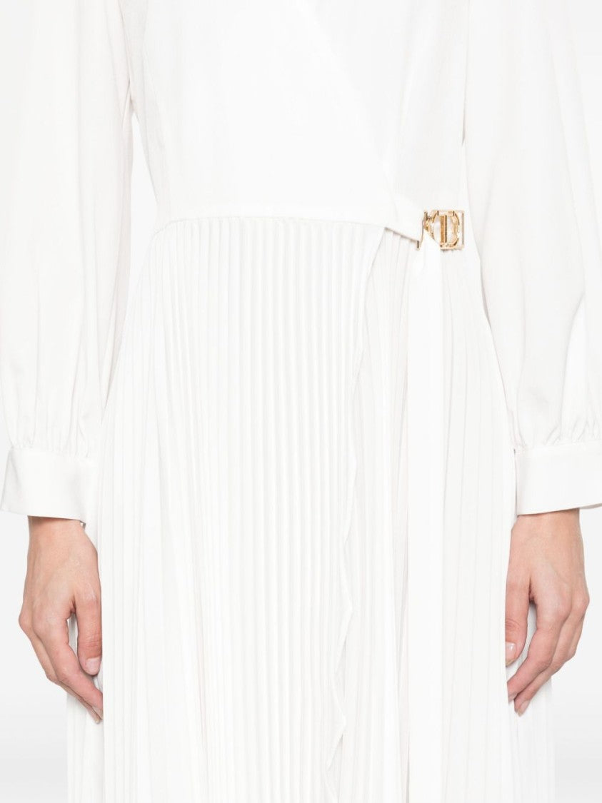 Twin-Set White Wrap Midi Dress