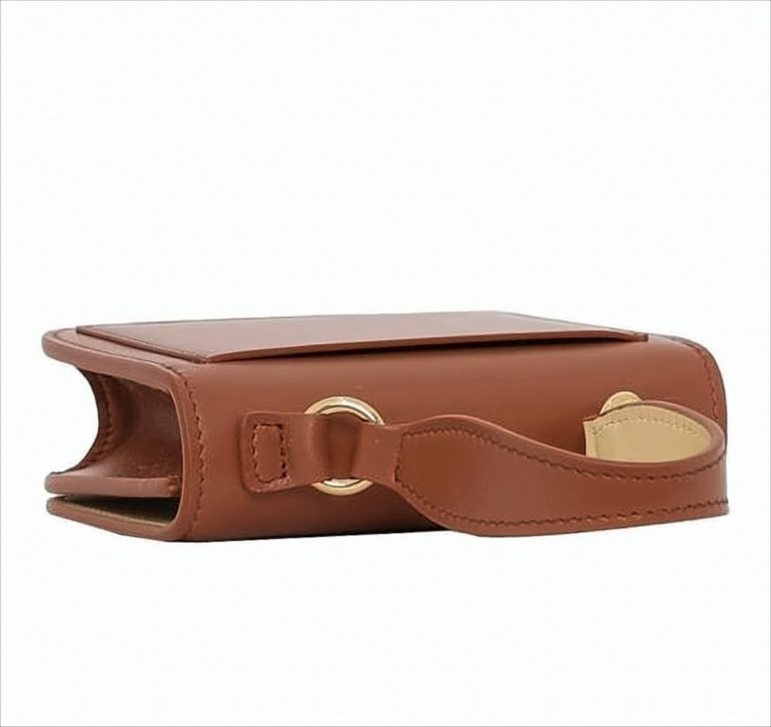 Jil Sander Structured Brown Calf Leather Shoulder Bag