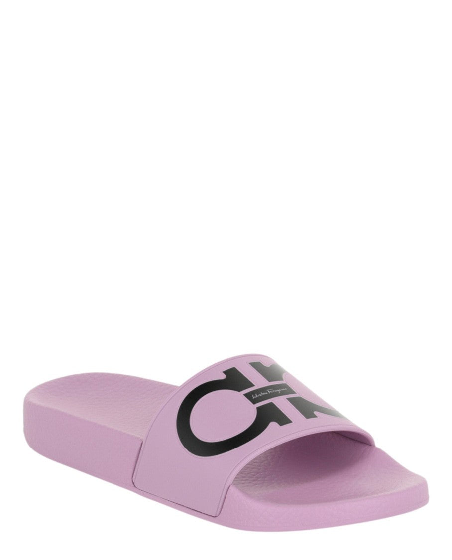 Ferragamo Groovy Dual Gancini Slides