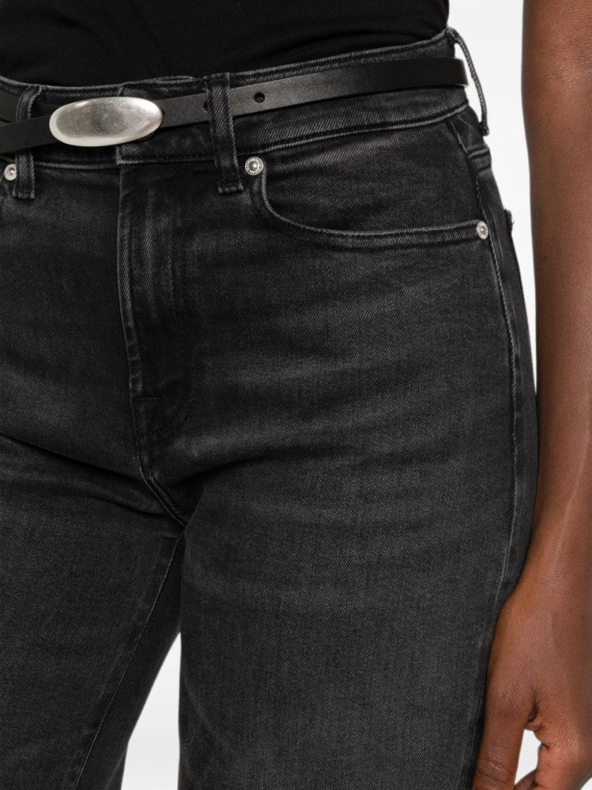 7 For All Mankind High-Waisted Wide-Leg Faded Jeans