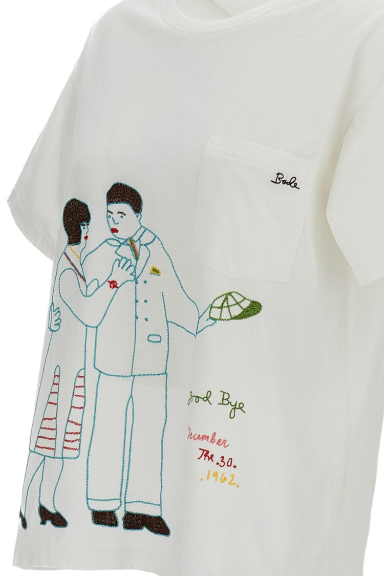 Bode New York White Companion Crewneck Tee