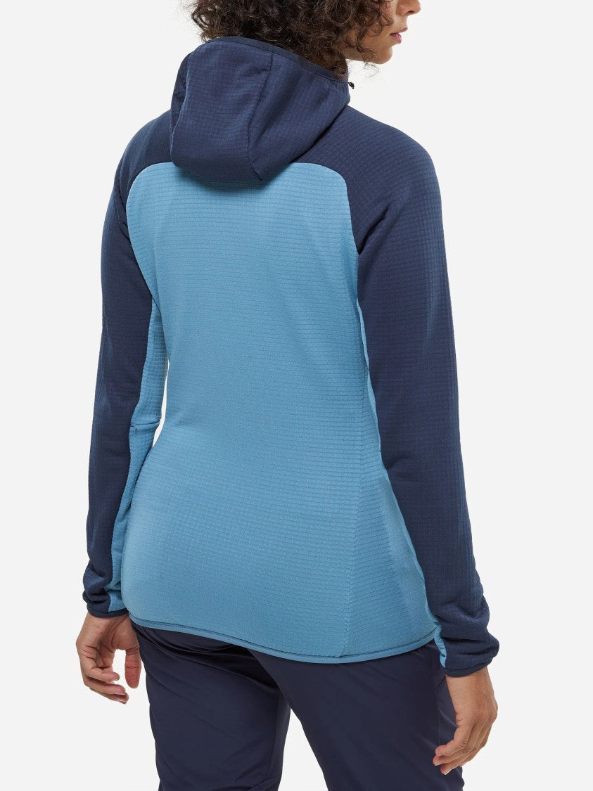 Millet Blue Fusion Grid Two-Tone Fitted Hoodie
