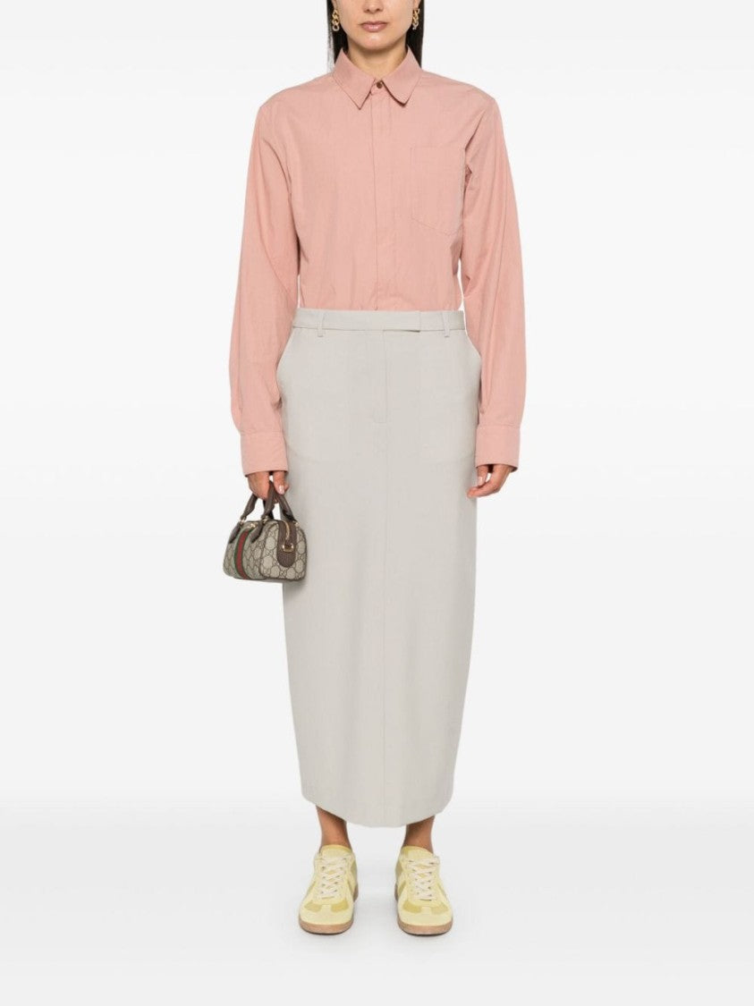 Officine Generale Light Grey Wool Skirt