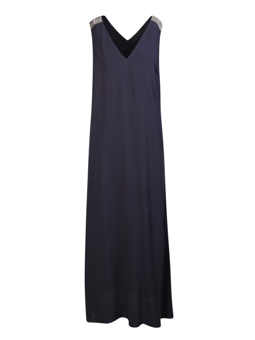 Fabiana Filippi Blue V-Neck Dress