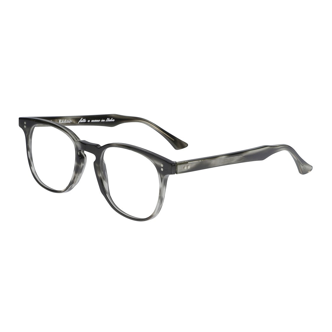 Kador Dante Marbled Grey Rounded Square Eyeglasses With Keyhole Bridge