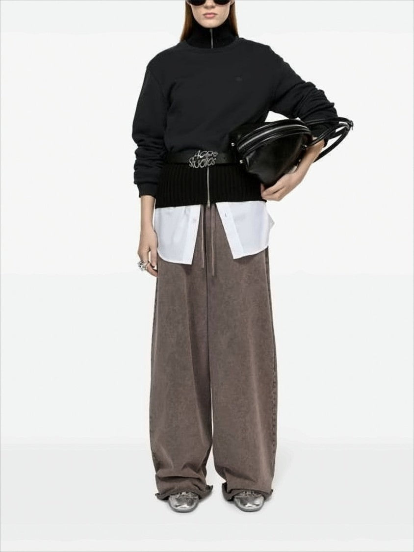 Acne Studios Minimalist Black Long-Sleeve Top With Ribbed Details