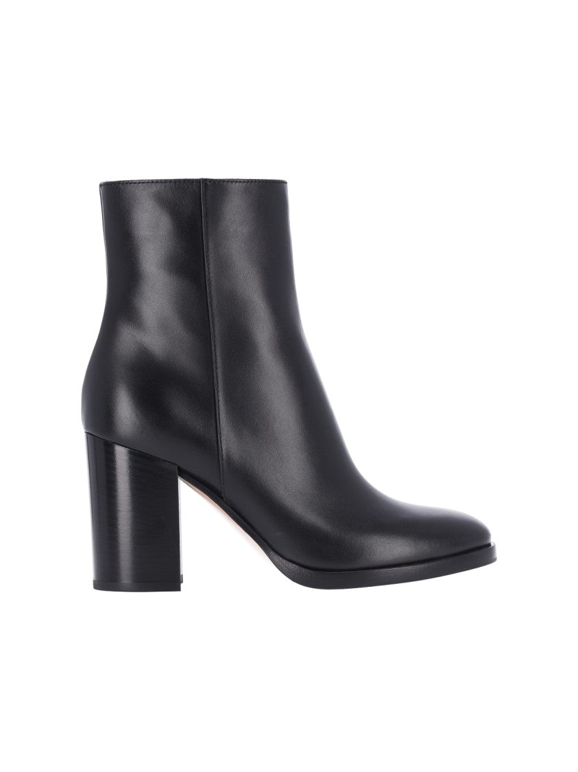 Gianvito Rossi Pointed-Toe Black Calf Leather Ankle Boots