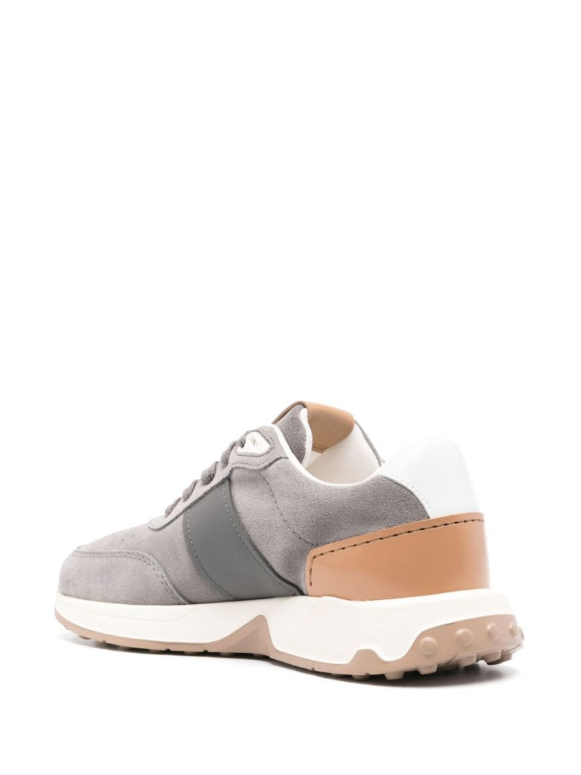 Tod's Comfort-Driven Grey Sneakers With Suede And Leather Accents
