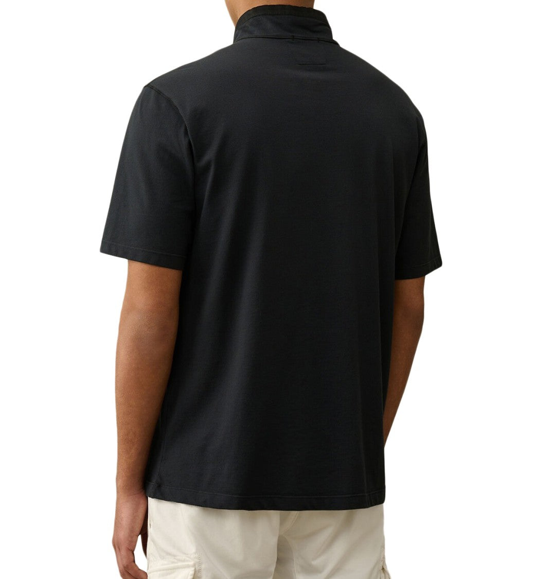 C.P. Company Short-Sleeved High Collar T-Shirt With Zip Closure