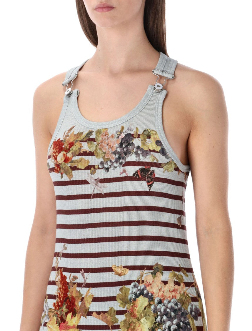 Jean Paul Gaultier Mariniere Grape Ribbed Cotton Dress
