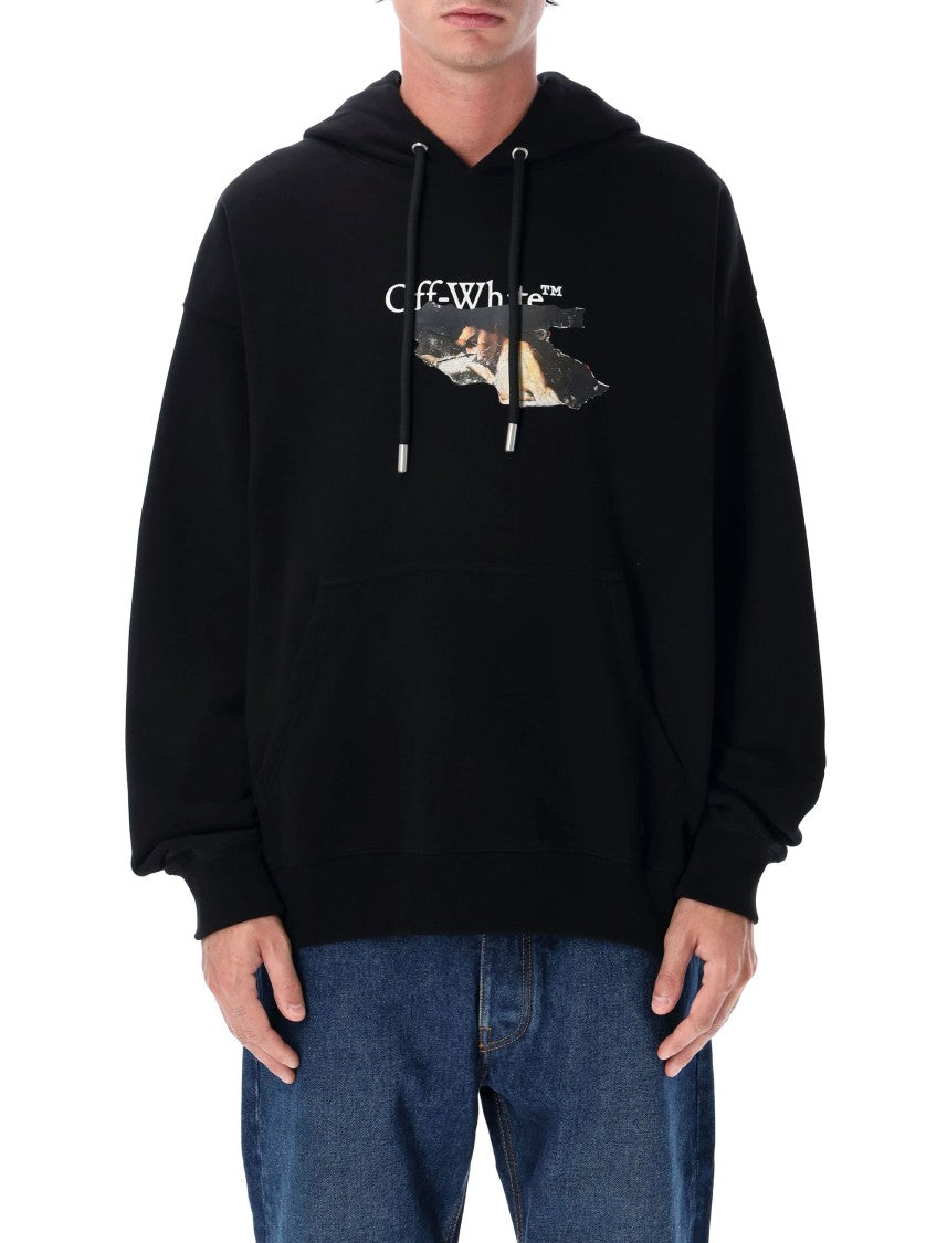 Off-White Paint Arrow Black Cotton Skate Hoodie