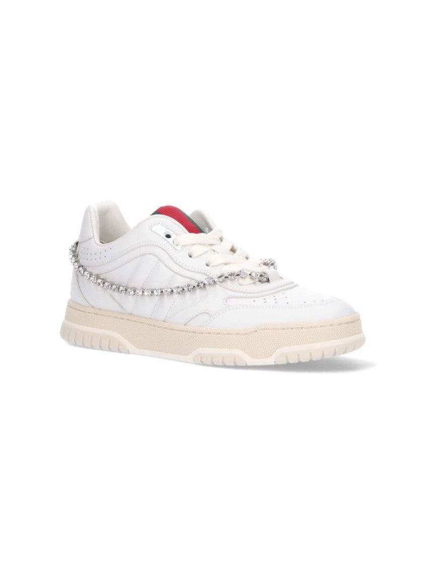 Gucci Re-Web' Sneakers With Crystals – White