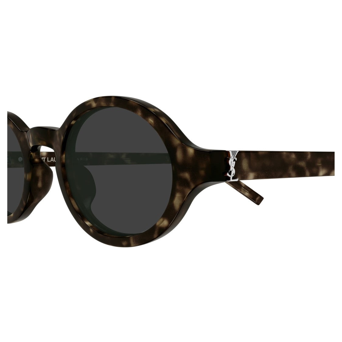 Saint Laurent Rounded Tortoiseshell Sunglasses With Subtle Silver Logo