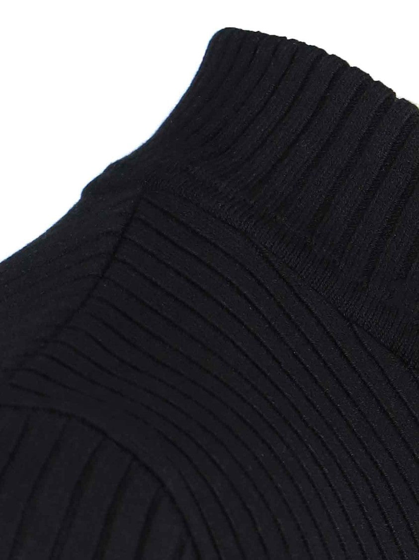 Courrèges "Reedition" Ribbed Sweater, In Black Fabric