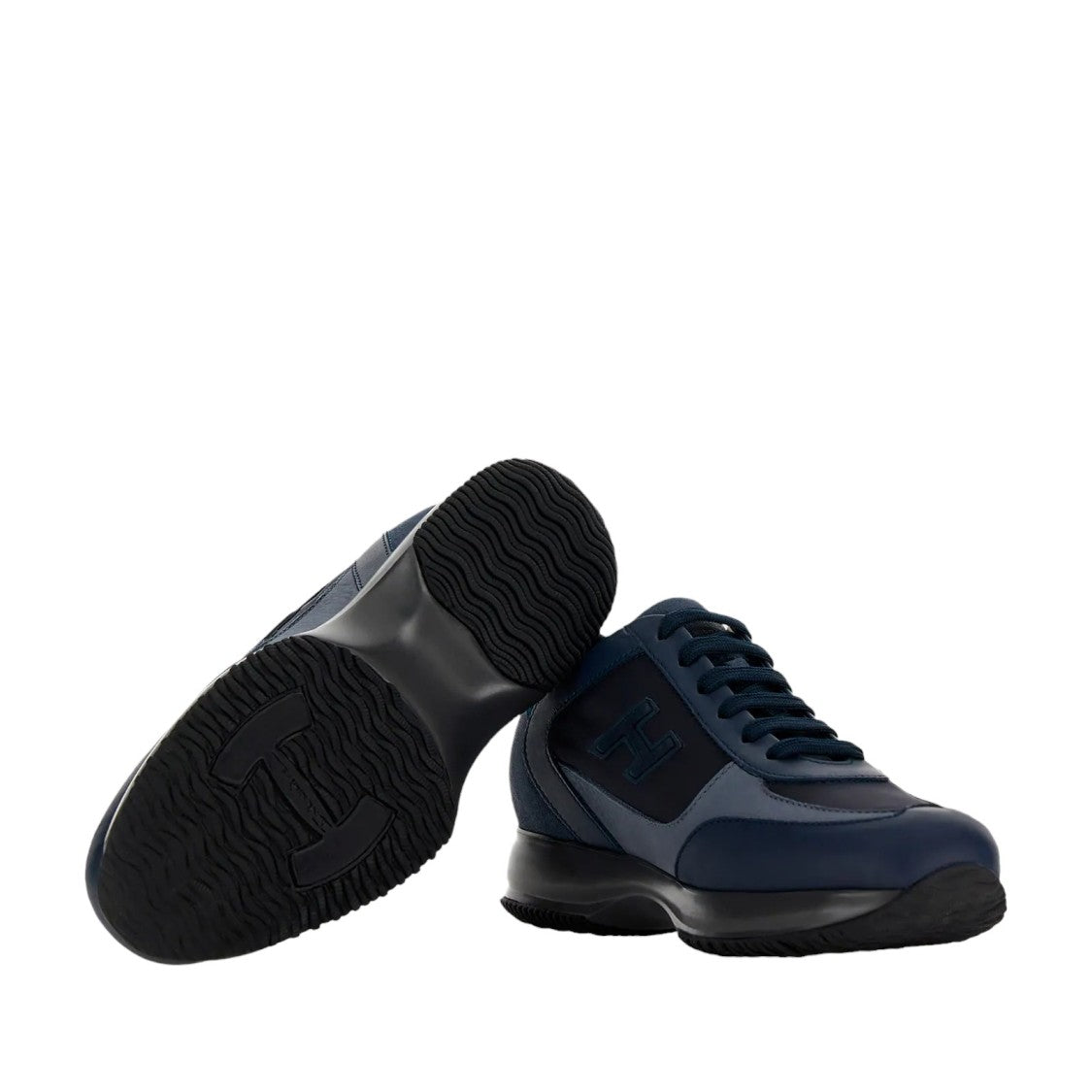 Hogan Panel Design Blue Leather Hogan Sneakers