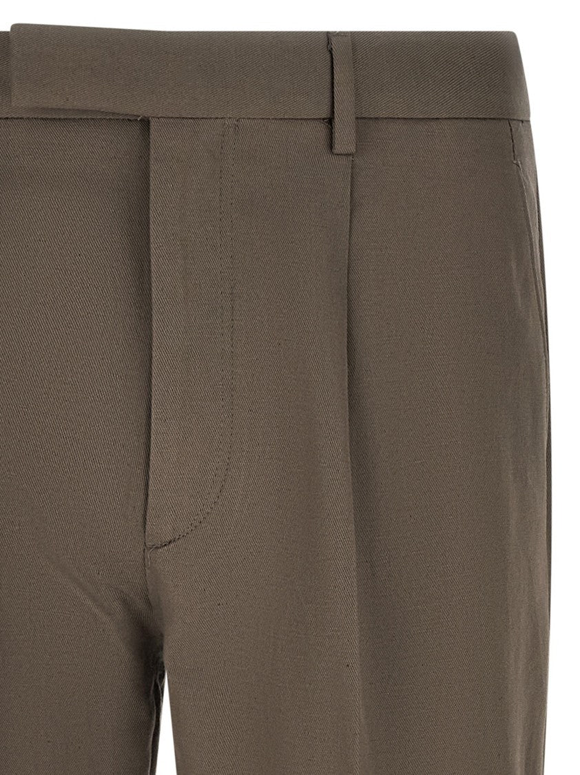 Zegna Brown Tailored Trousers With Refined Cut And Pockets