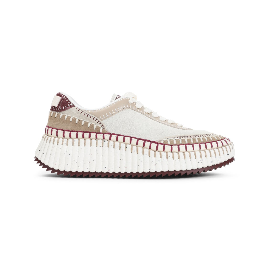 Chloé Multi-Panel Suede Sneakers With Hand-Stitched Details
