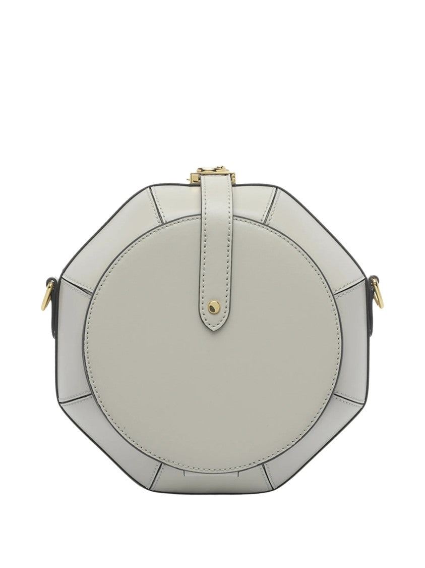 Coccinelle Sewing Box Oval Leather Shoulder Bag