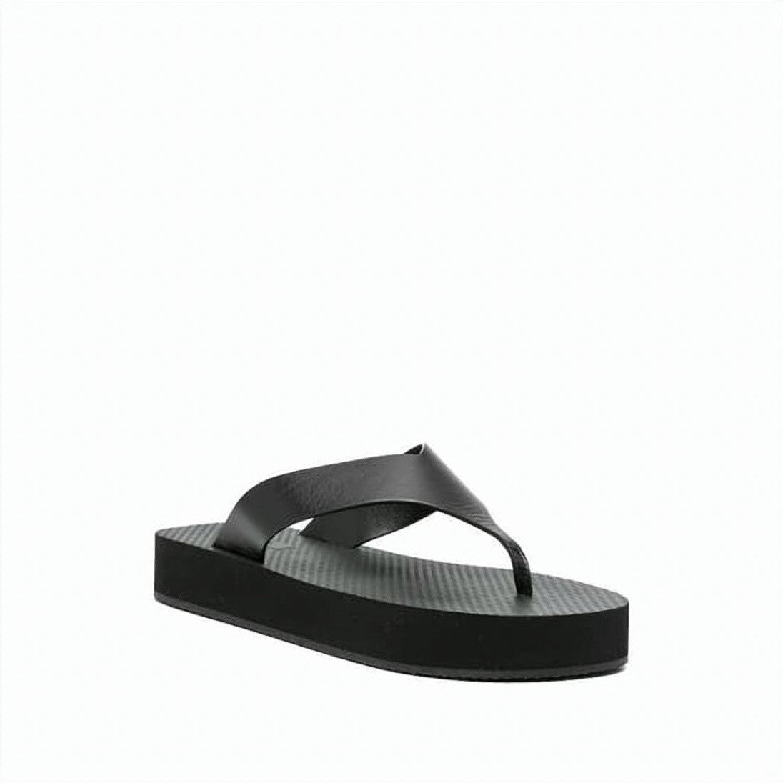 The Row Textured Sole Sandal With Wide Leather Strap