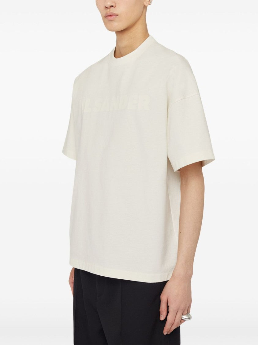 Jil Sander Porcelain Cotton Jersey T-Shirt With Minimalist Logo