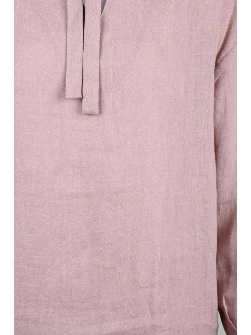 Eleventy Red Gauzed Linen Blouse