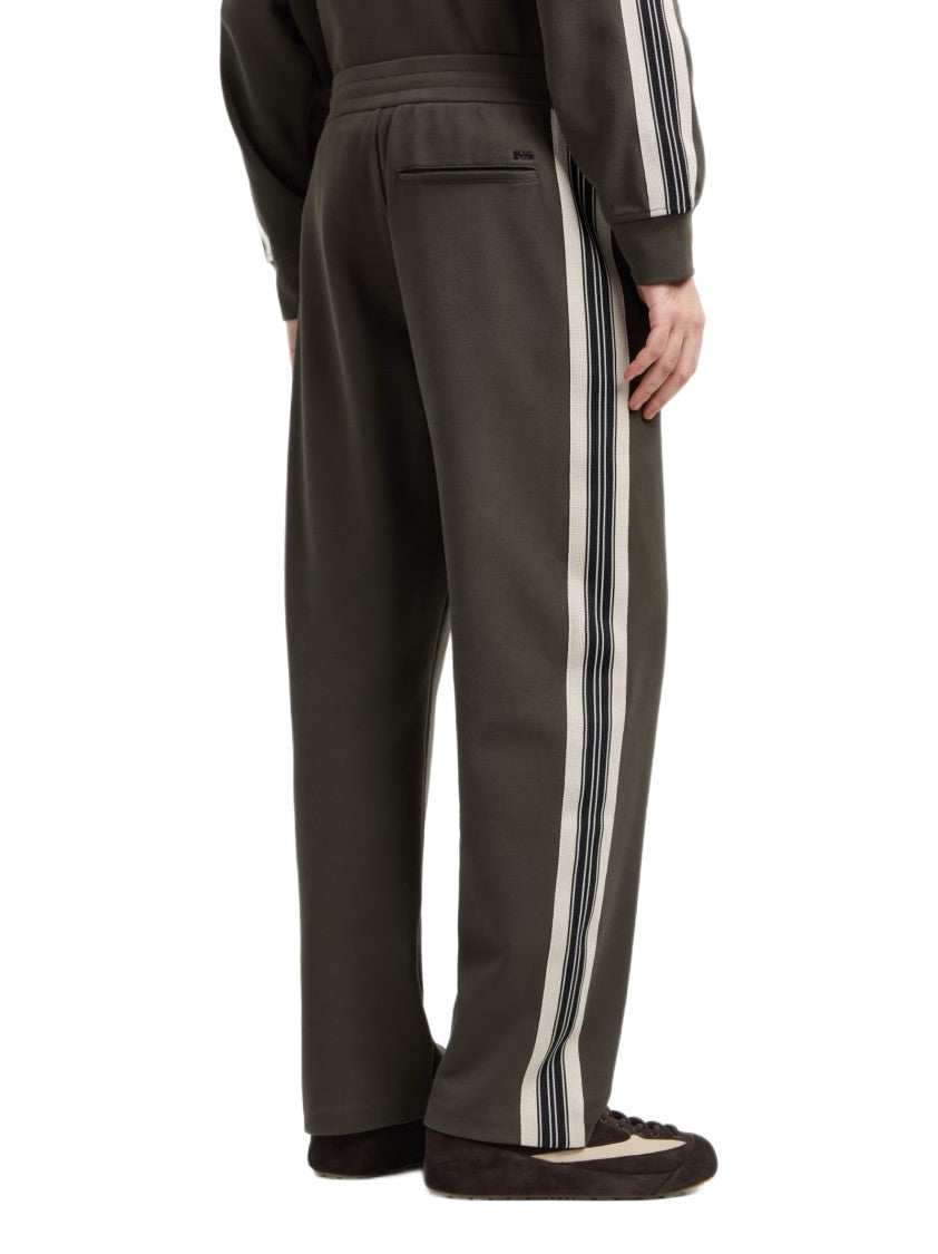 Emporio Armani Brown Jogger Trousers With Contrast Side Stripes