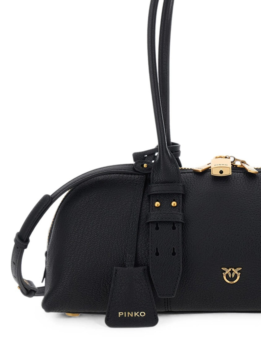 Pinko Horizontal Big Sheep Handbag With Gold Accents
