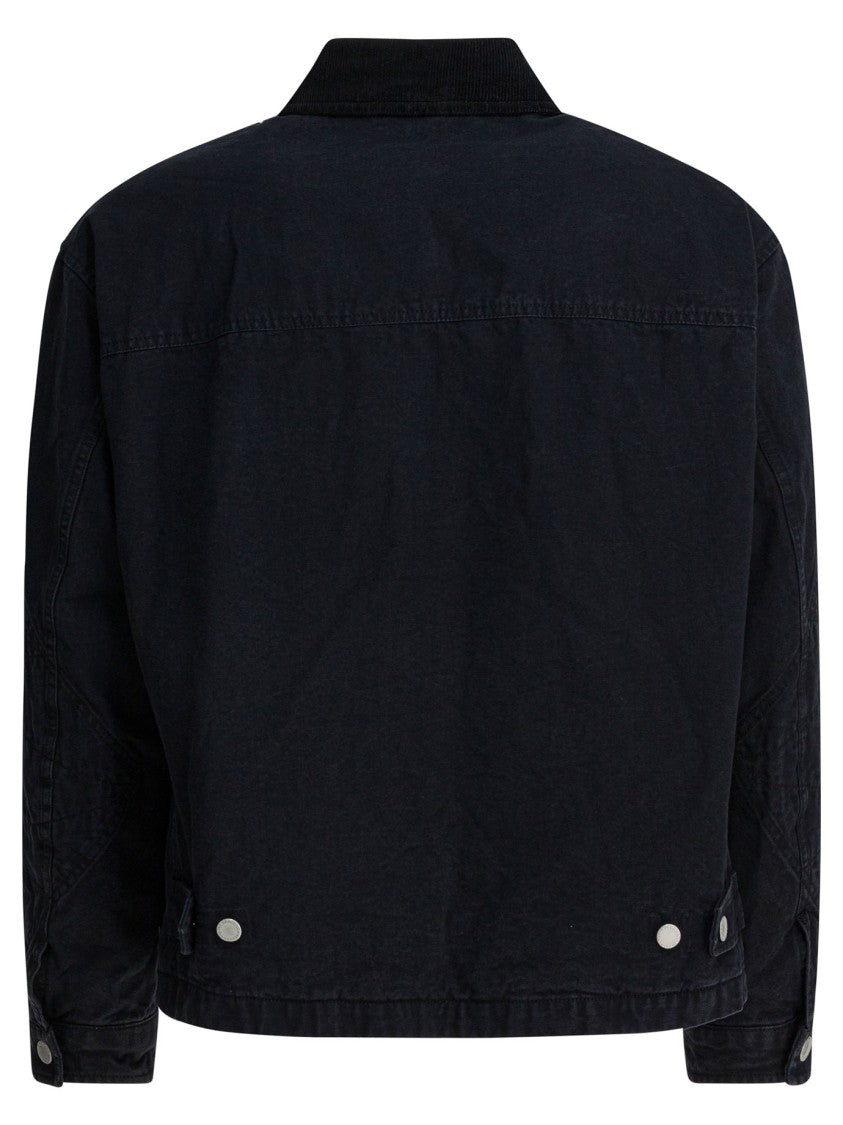 Comme Des Garçons Black Denim Jacket With Fitted Sleeves And Metal Zipper