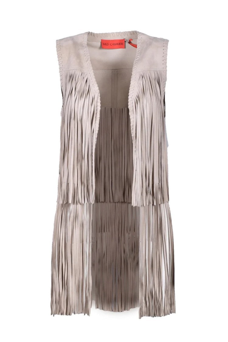 Wild Cashmere Leather Vest - Beige