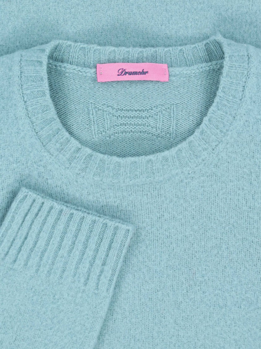 Drumohr Light Blue Crewneck Lambswool Sweater