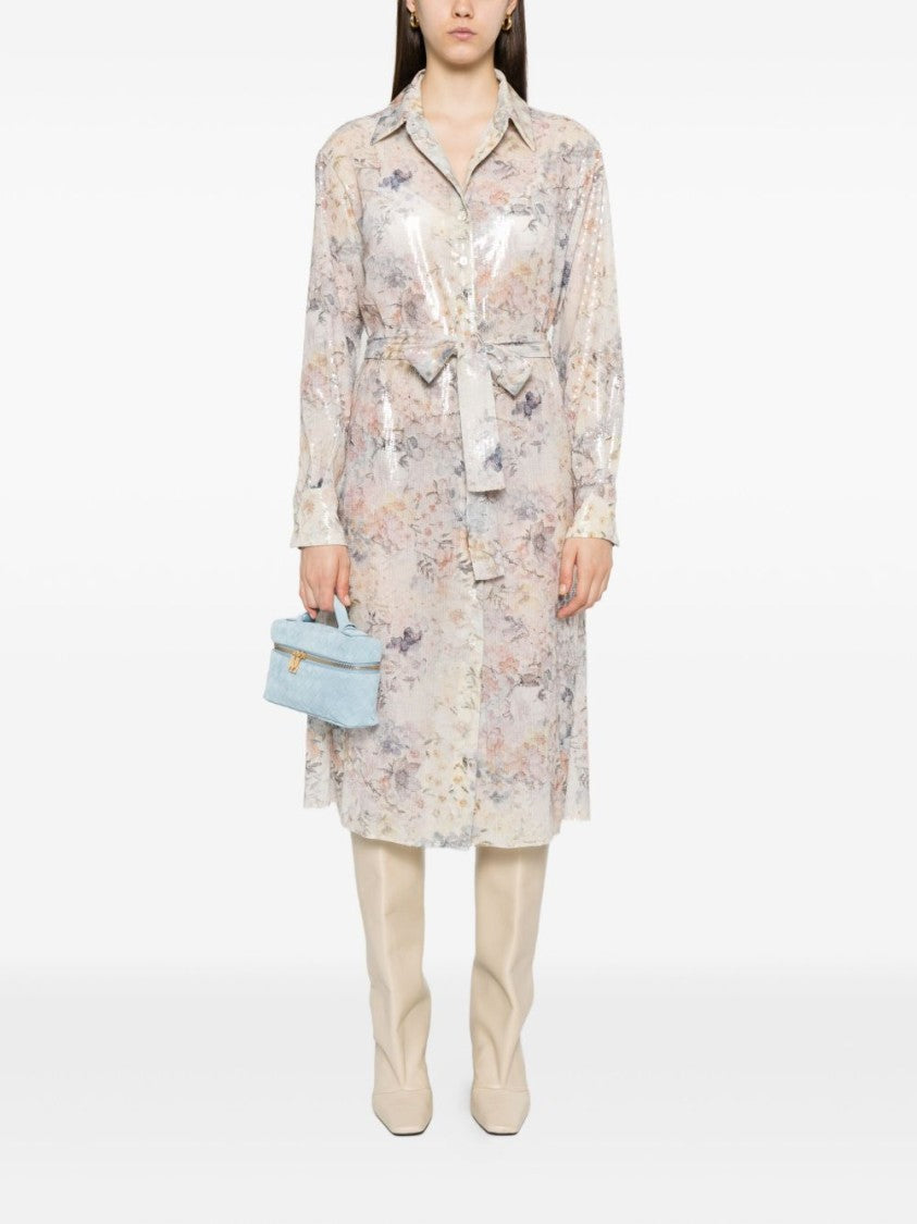 Golden Goose Floral Midi Dress With Subtle Shimmer