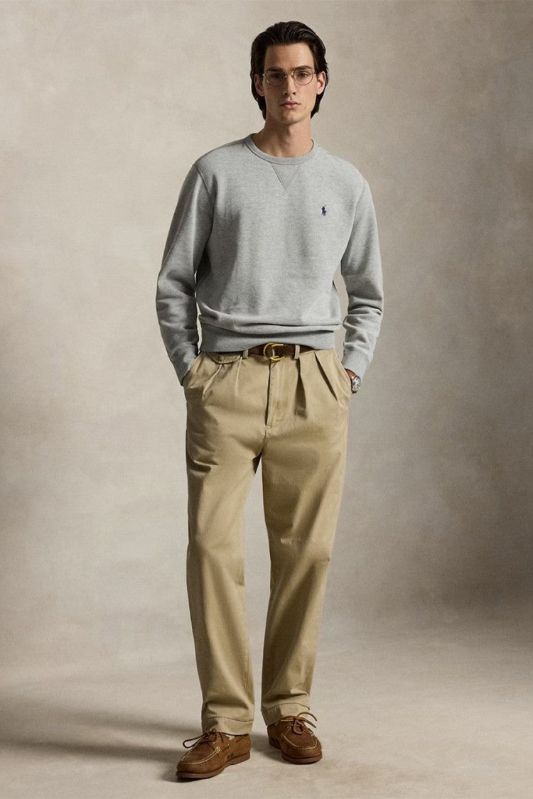 Polo Ralph Lauren Heather Grey Crew-Neck Sweatshirt