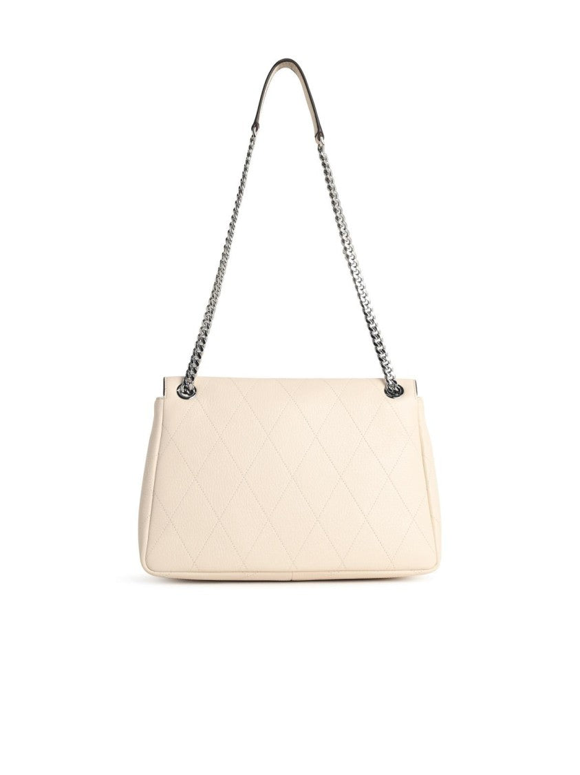 Tory Burch Medium 'Charlie Matelassé' Shoulder Bag In Cream Leather