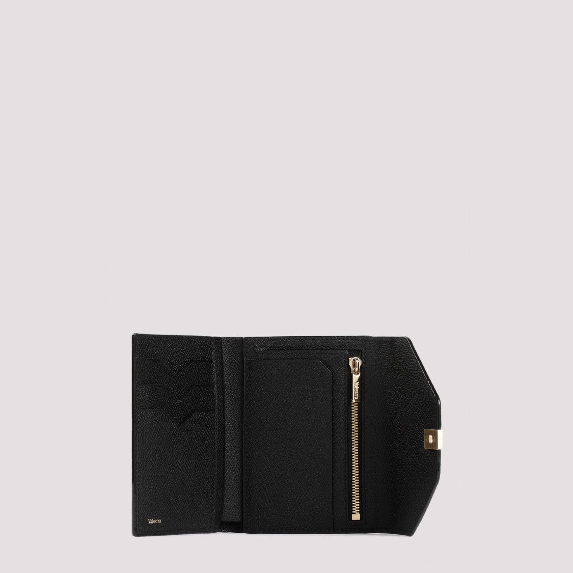 Valextra Iside Black Calf Leather Wallet