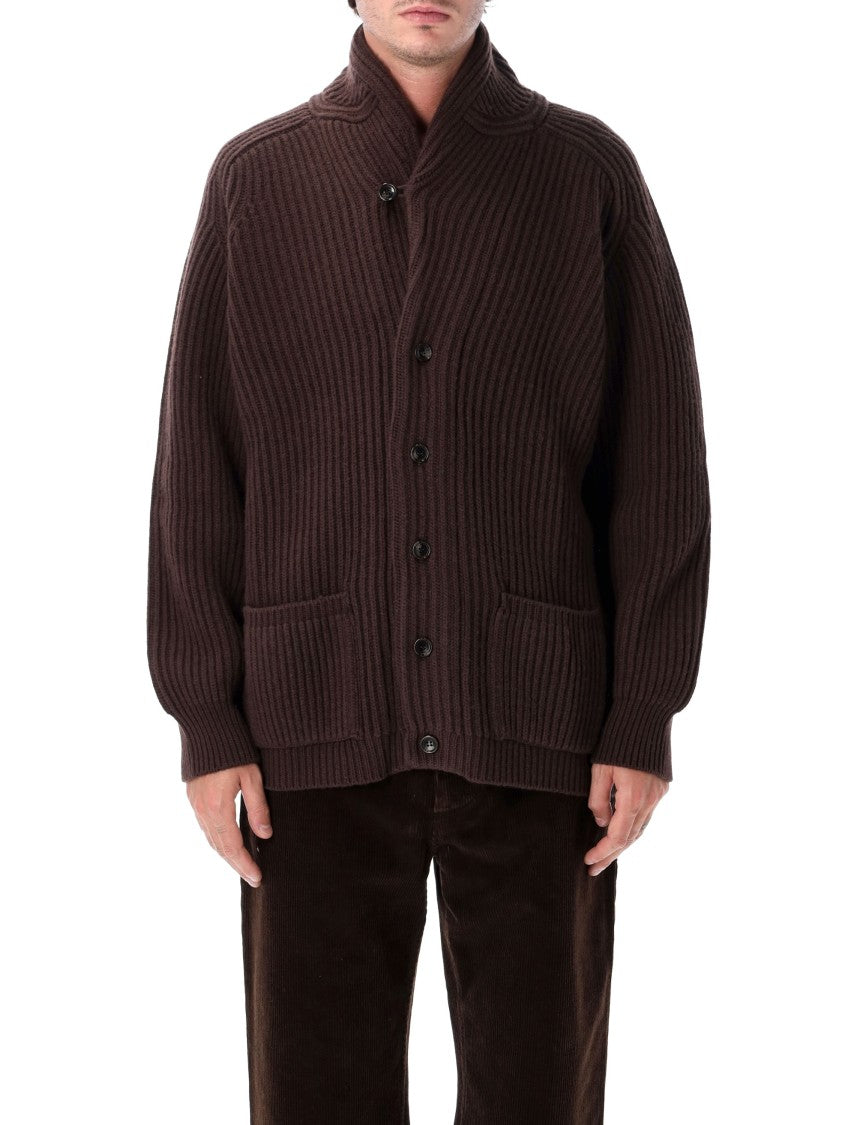 Filson Heavy Knit Cardigan With Shawl Collar And Ribbed Detailing