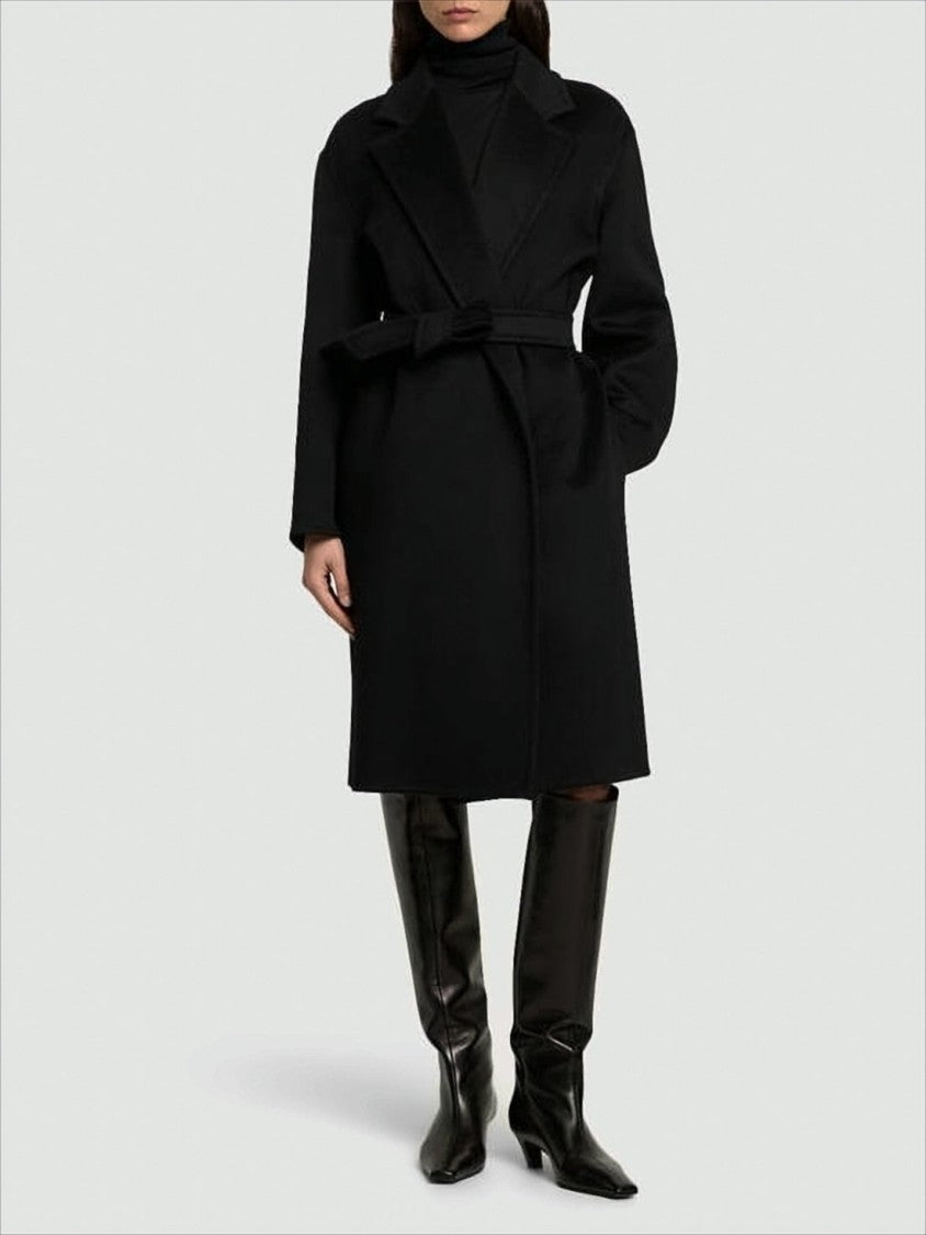 Max Mara Knee-Length Tailored Cashmere Coat With Notched Lapel