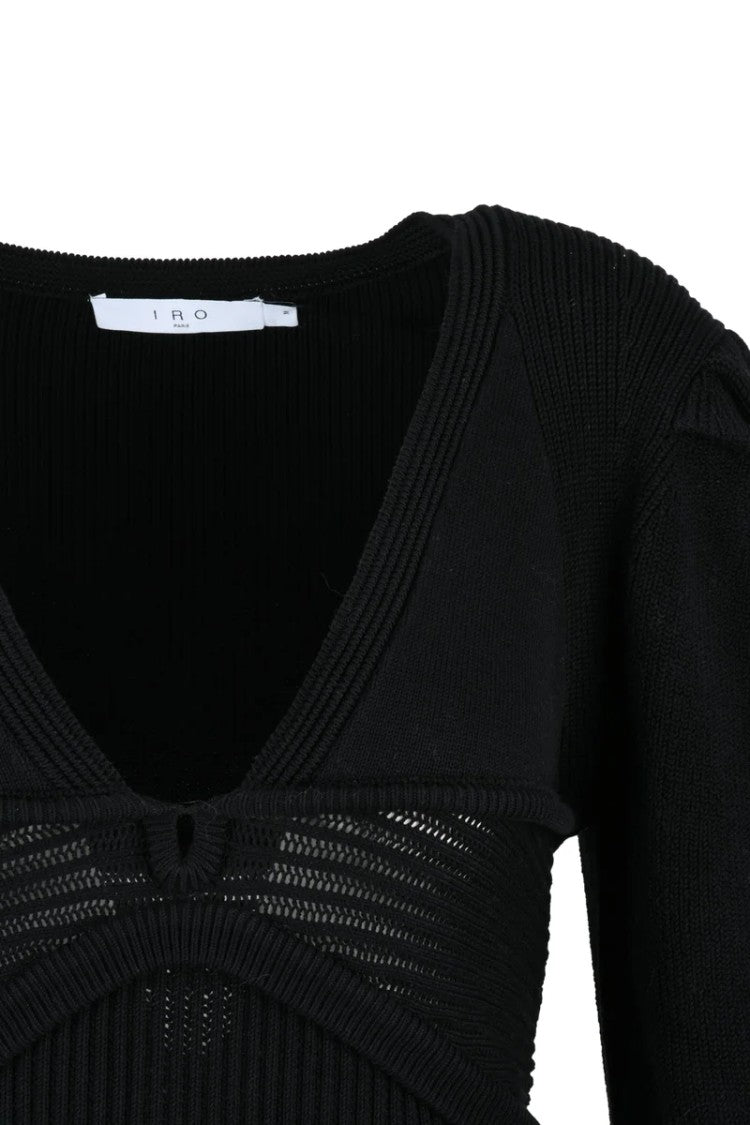 Iro Ribbed V-Neck Sweater - Black