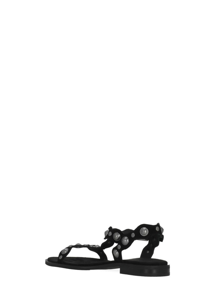Ash Black Phanny Studded Suede Sandals