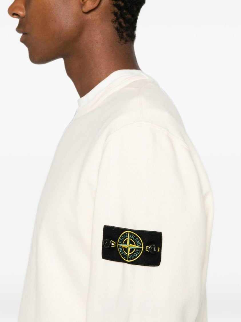 Stone Island Minimalist White Compass Logo Patch Sweater