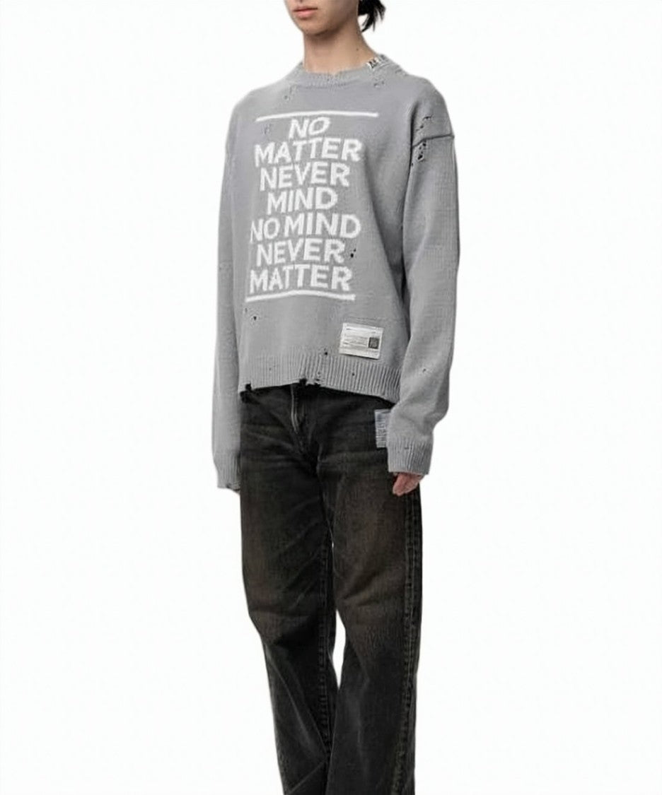 Maison Mihara Yasuhiro Multicolour Distressed Knit Vintage Pattern Sweater