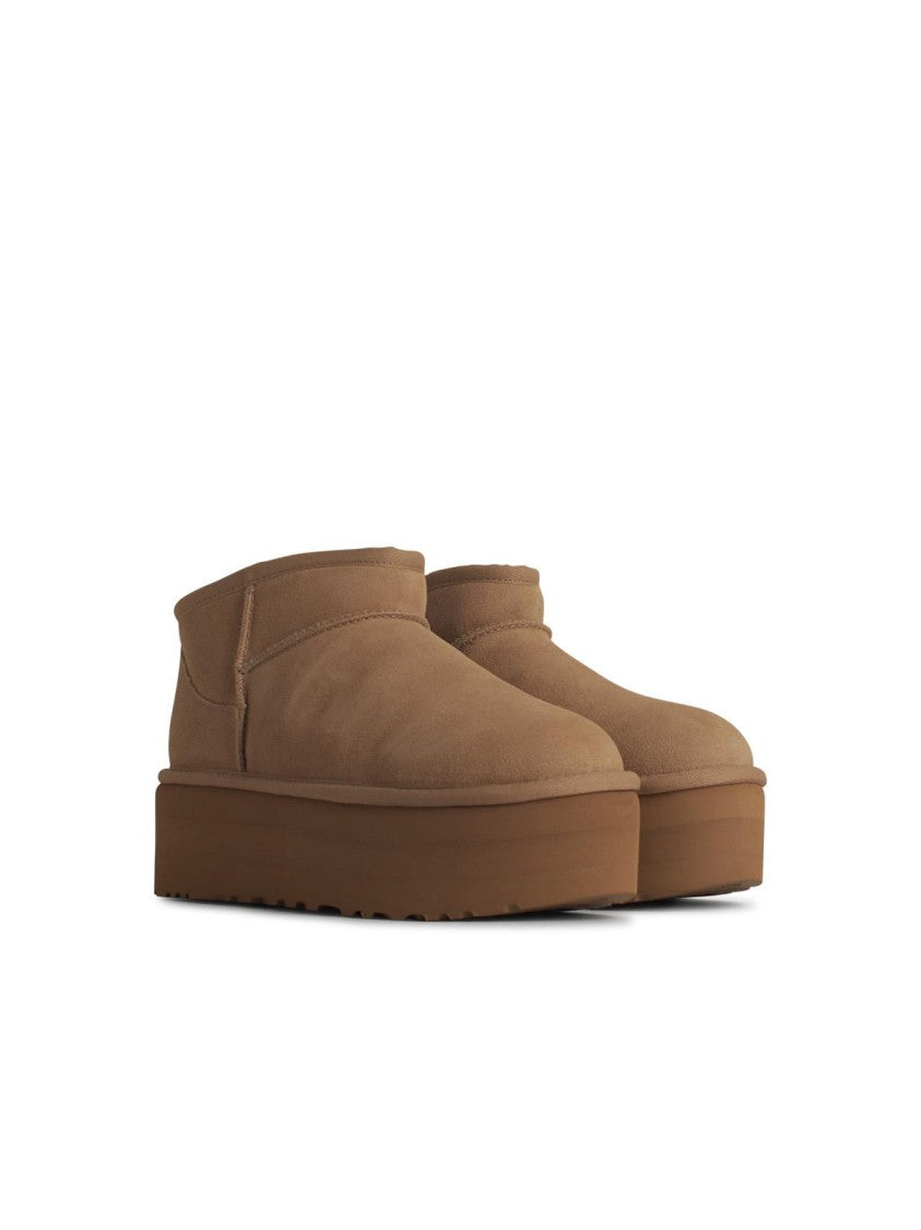 Ugg 'Ultra Mini' Beige Suede Boots