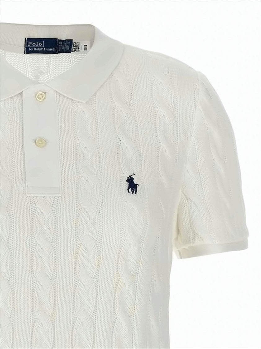 Polo Ralph Lauren Cable Knit Polo Shirt With Classic Collar