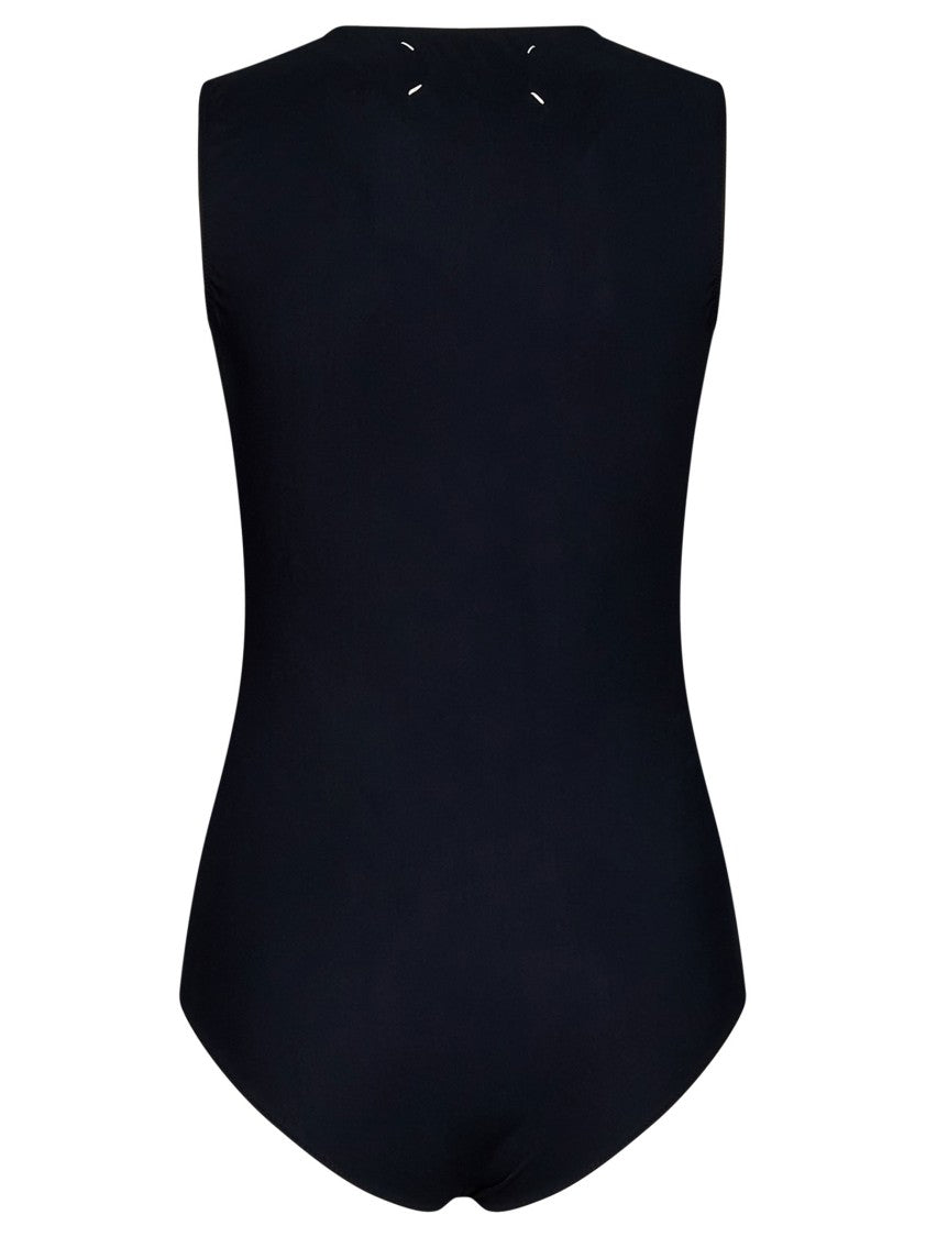 Maison Margiela Black Sleeveless Stretch Jersey Bodysuit