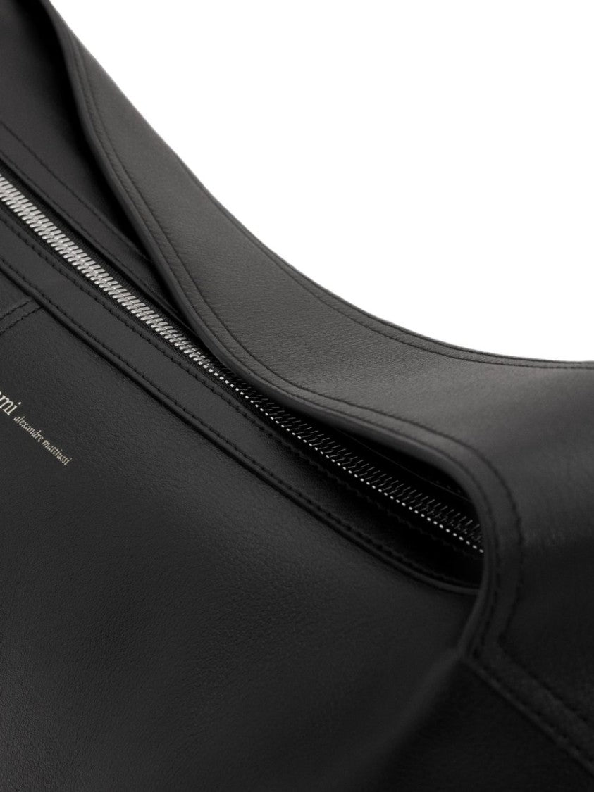 Ami Paris Rectangular Silk-Nylon Shoulder Bag
