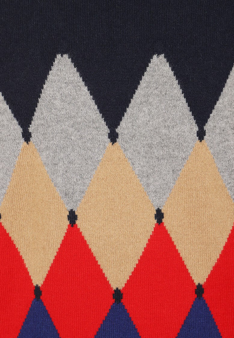Ballantyne Classic Rombo Diamond Pattern Cashmere Sweater
