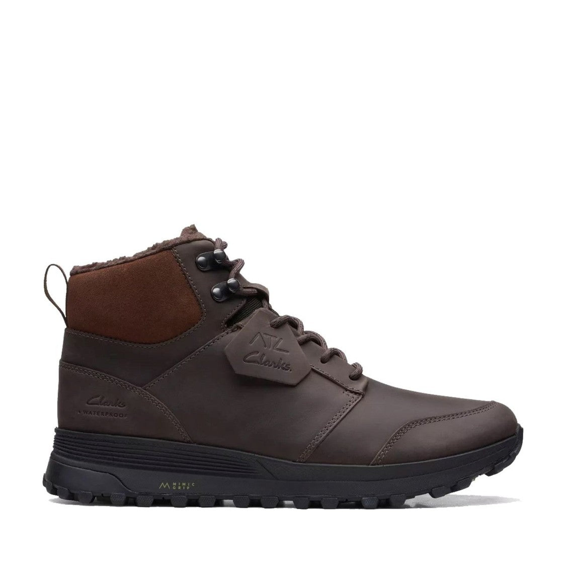 Clarks Atl Trek Up Wp Brown Lace-Up Padded Collar Leather Boots