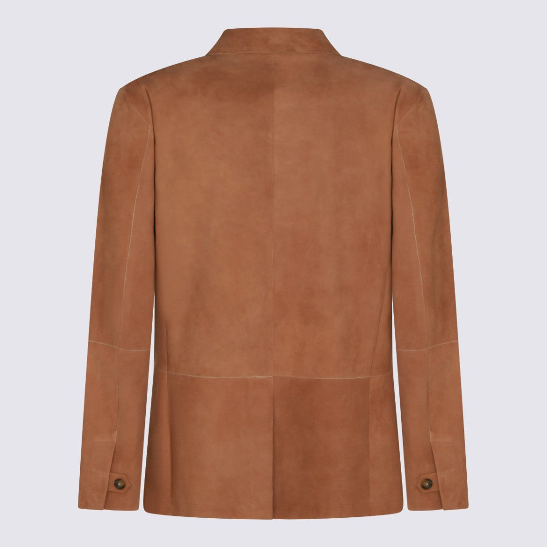 Canali Brown Suede Jacket With Tailored Fit And Notched Lapel